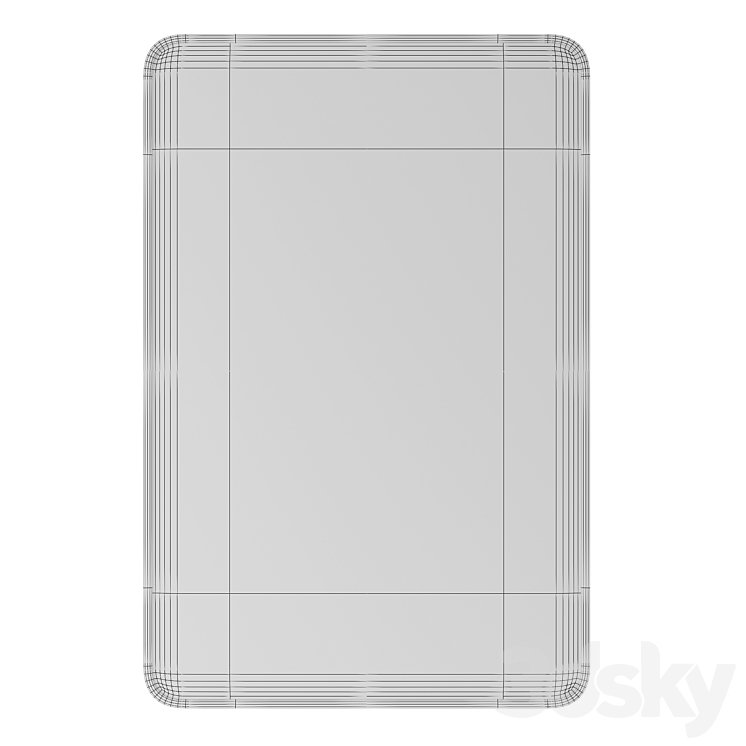 Modern Streamline Rounded Edge Wall Mirror Mirror 3D model