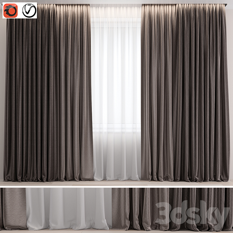 Curtains set 05 vray | corona 3DS Max Model - thumbnail 1