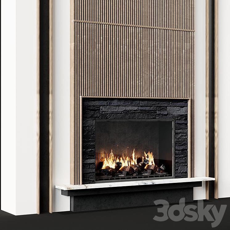 Fireplace modern 84 3D Model