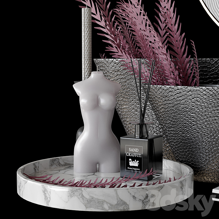 Decorative set with bas-relief 3DS Max Model - thumbnail 2