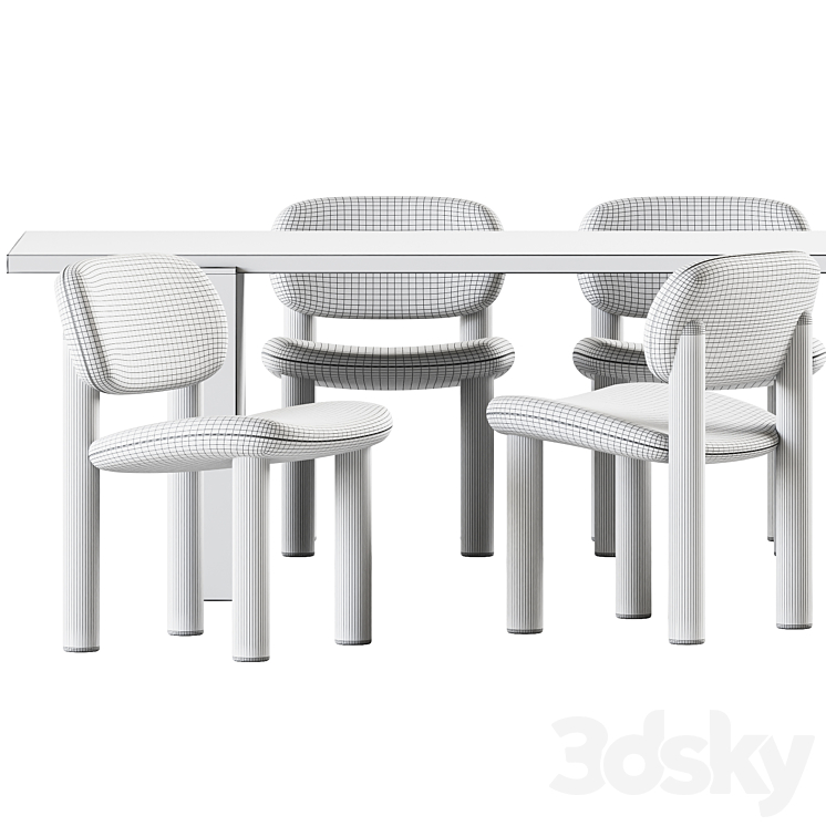 Table Accademia by Cimento and Chair Tottori Driade 3DS Max - thumbnail 2