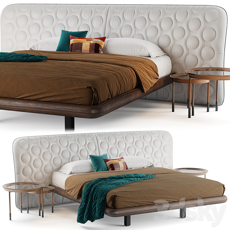 Marlon bed with different back 3DS Max Model - thumbnail 1