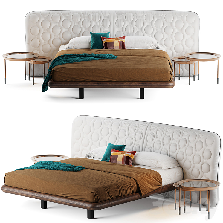 Marlon bed with different back 3DS Max Model - thumbnail 2