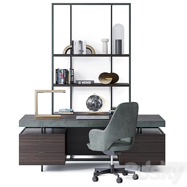 Baxter Bourgeois Office set 3DS Max Model - thumbnail 1