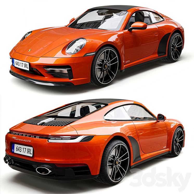 Porsche 911 Carrera 4 GTS 2022 3D Model Free