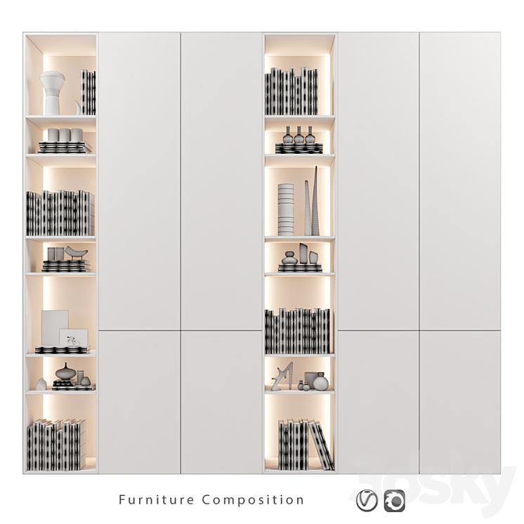 Furniture Composition | 86 3DS Max Model - thumbnail 2