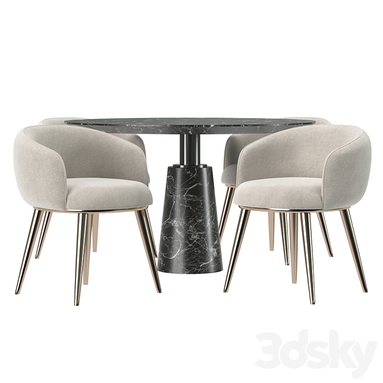 Dining set by Eichholz 3DS Max - thumbnail 2