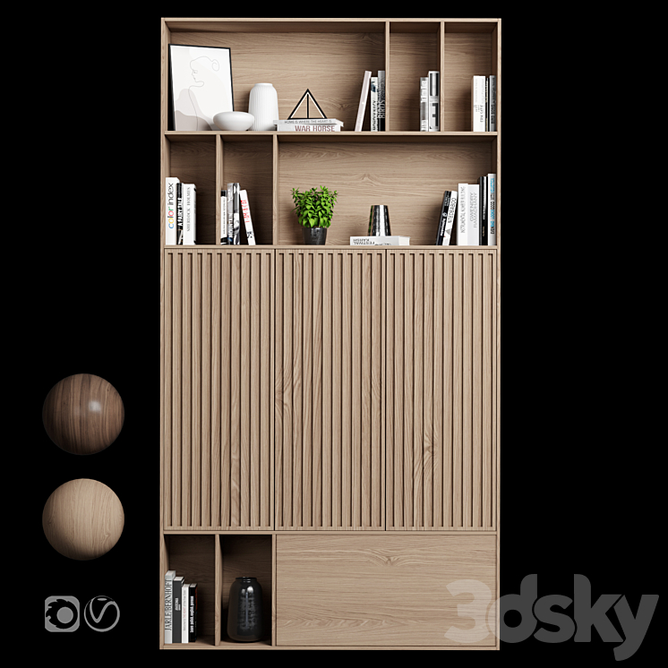 Rack and Bookcase 019 3DS Max - thumbnail 1