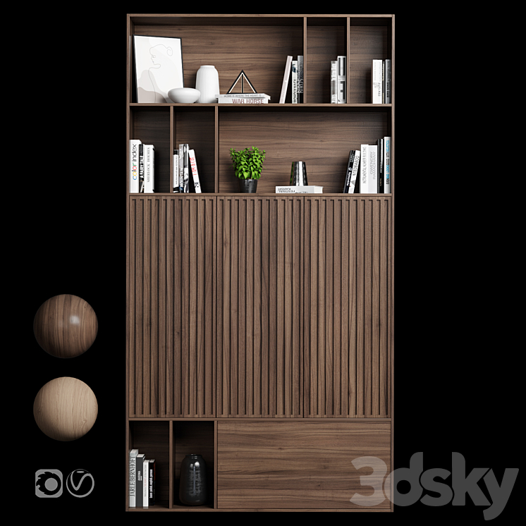 Rack and Bookcase 019 3DS Max - thumbnail 2