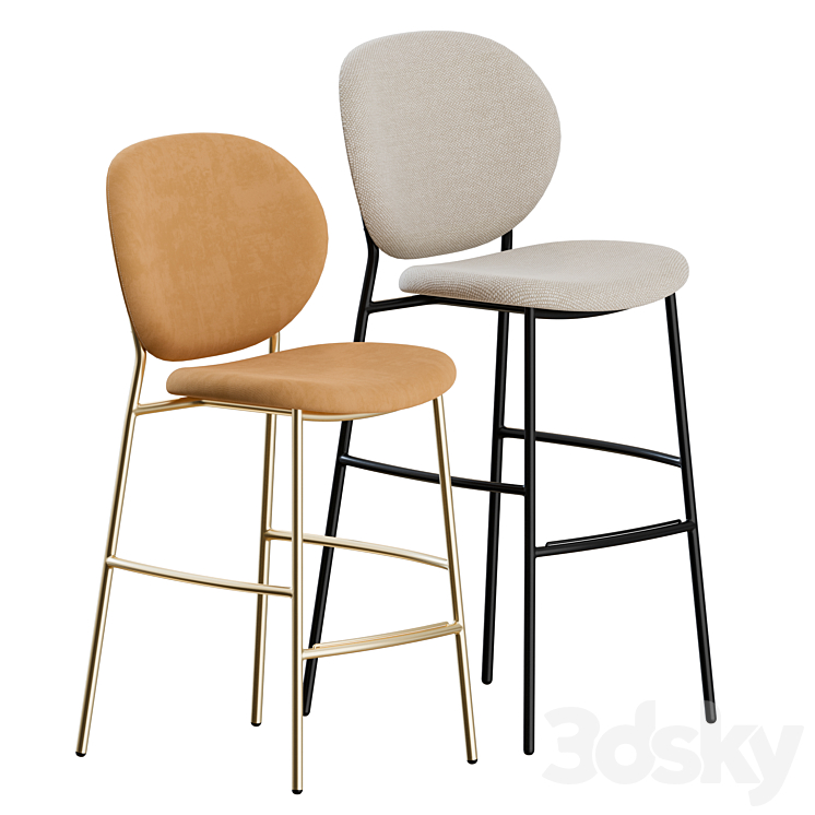 Ines Stools by Calligaris 3DS Max Model - thumbnail 1