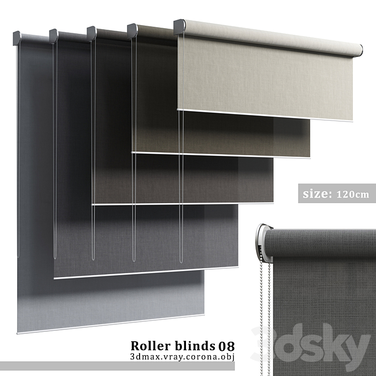 Roller blinds 08 3DS Max Model - thumbnail 1