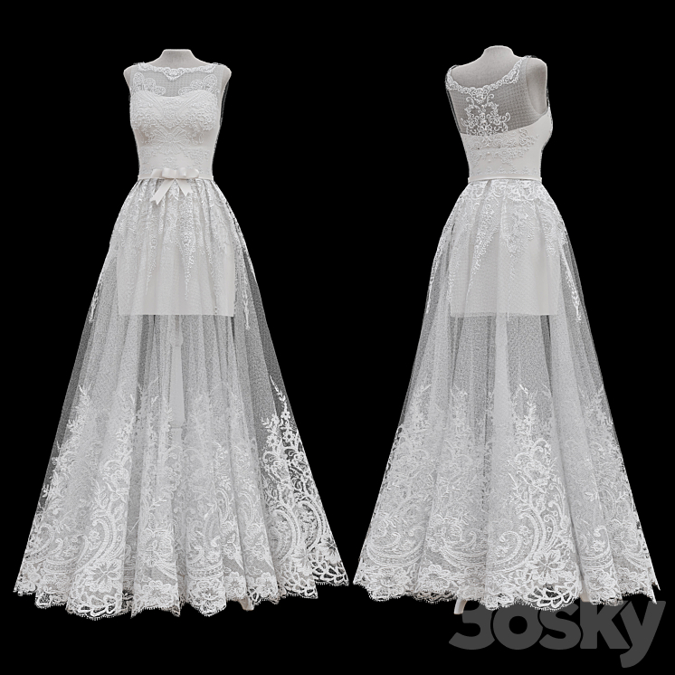 Wedding Dress 3DS Max Model - thumbnail 2