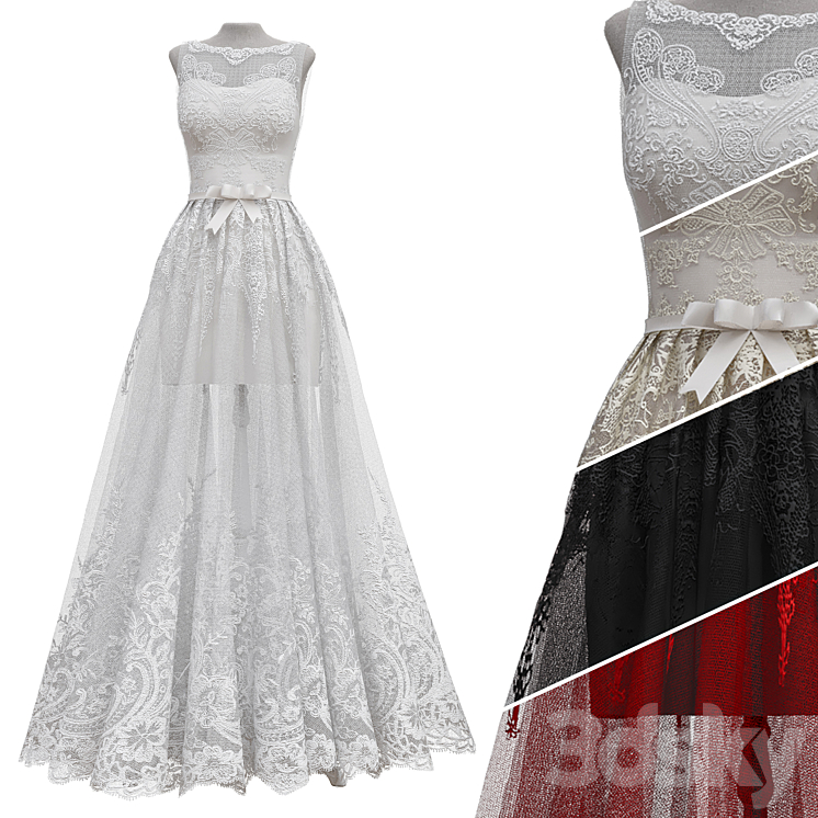 Wedding Dress 3D Model