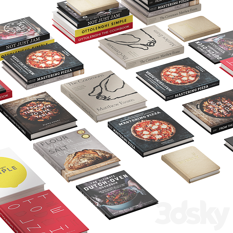 092 Decorative books set 14 Kitchen and Cooking 01 3DS Max Model - thumbnail 2