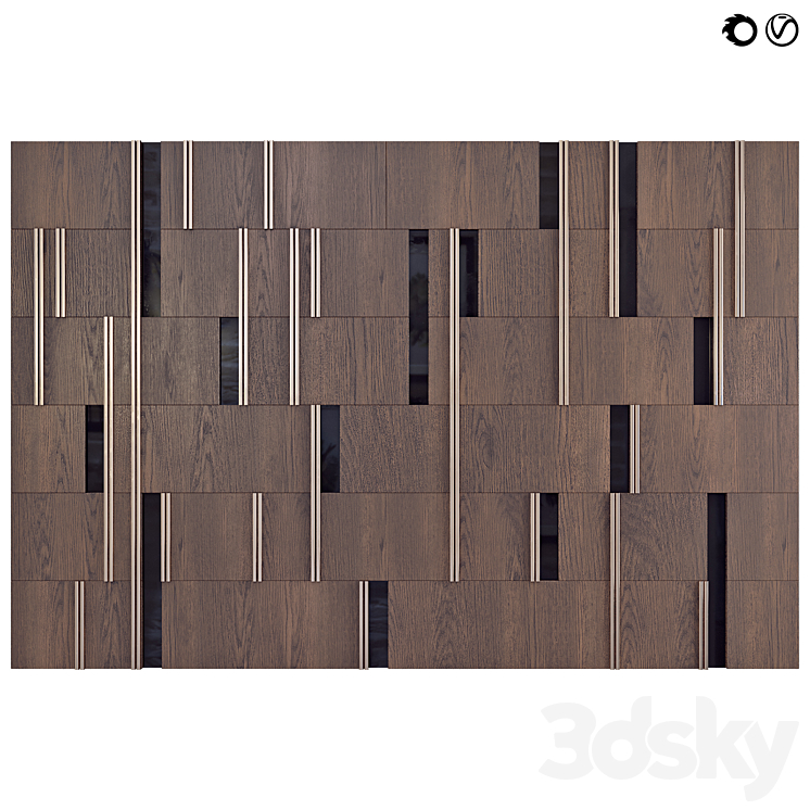 Decor wood Panel Sirmione 3DS Max Model - thumbnail 1