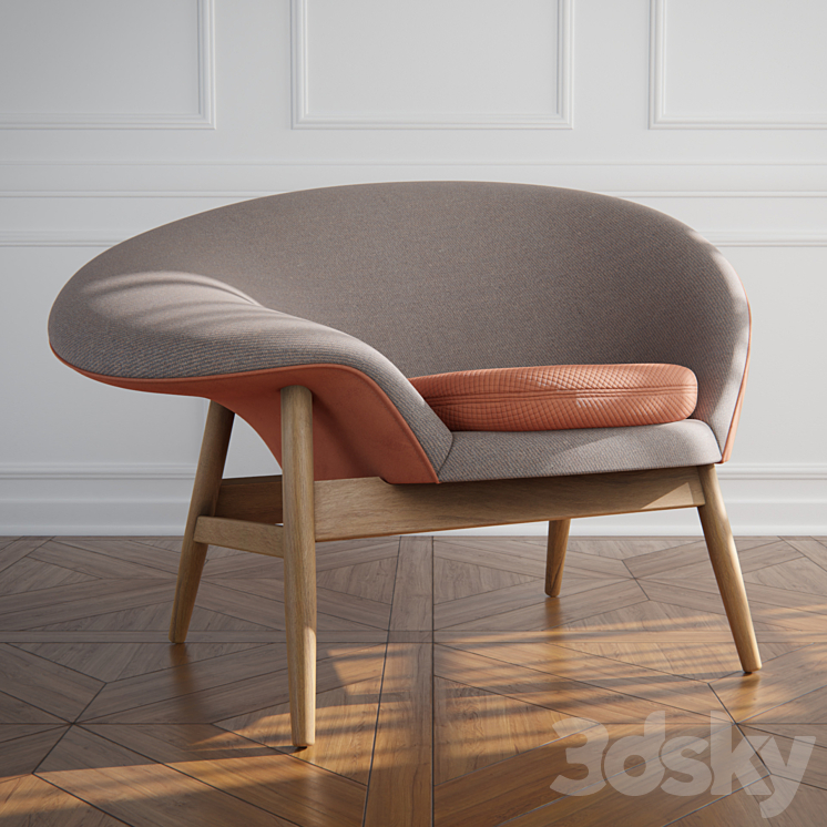 Fried Egg Lounge Chair 3DS Max Model - thumbnail 2