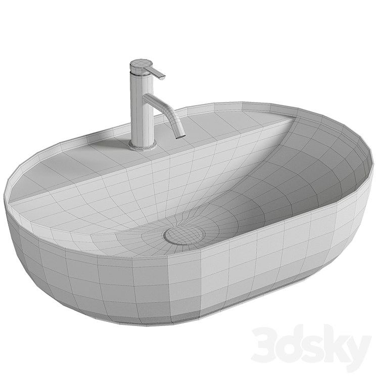 Sink Duravit Luv 0380600000 60cm 3DS Max Model - thumbnail 2