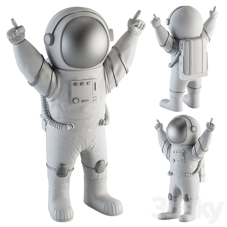 Space man sculpture 3DS Max - thumbnail 1