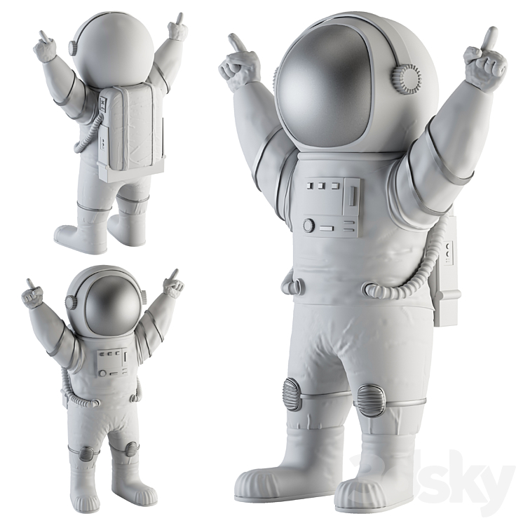 Space man sculpture 3DS Max - thumbnail 2
