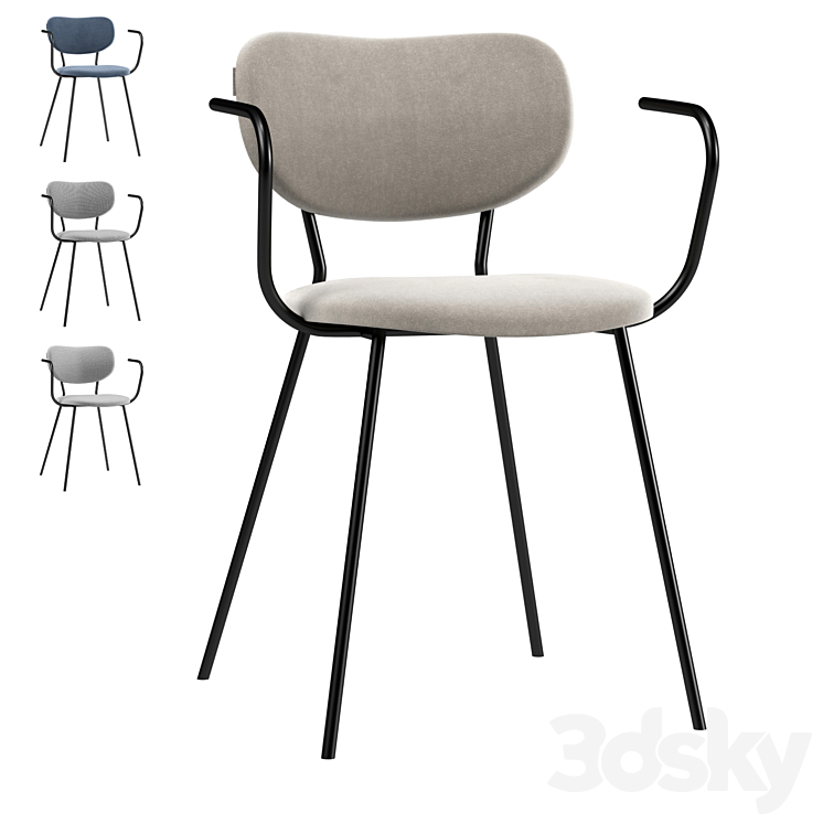 Chair with armrests Melt 3DS Max Model - thumbnail 1