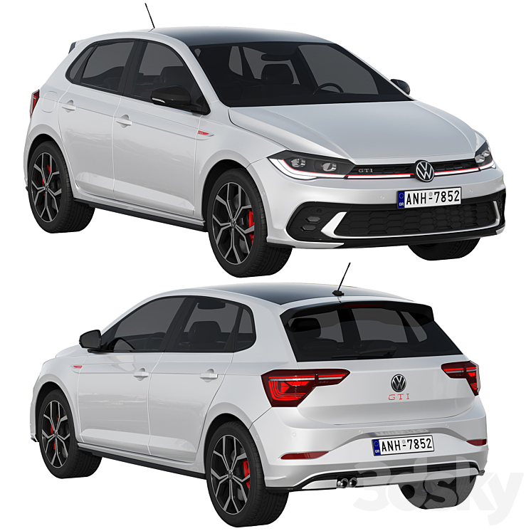 Volkswagen Polo GTI 2022 3DS Max Model - thumbnail 1
