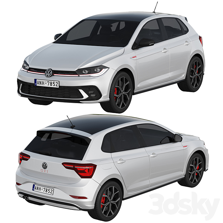 Volkswagen Polo GTI 2022 3DS Max Model - thumbnail 2