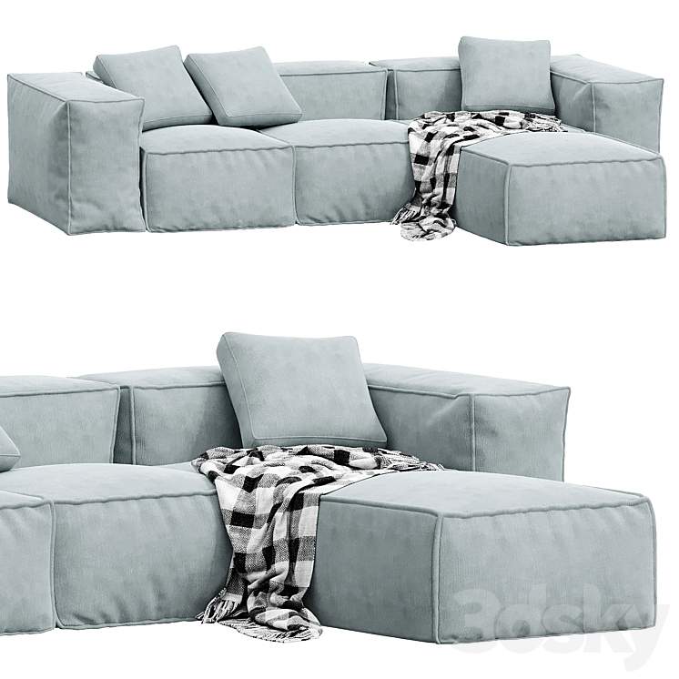 Lennon 3 seater modular sofa by Westwing collection 3DS Max - thumbnail 1