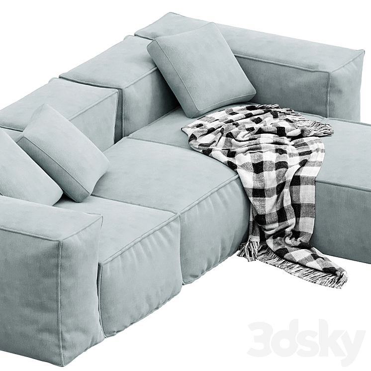 Lennon 3 seater modular sofa by Westwing collection 3DS Max - thumbnail 2
