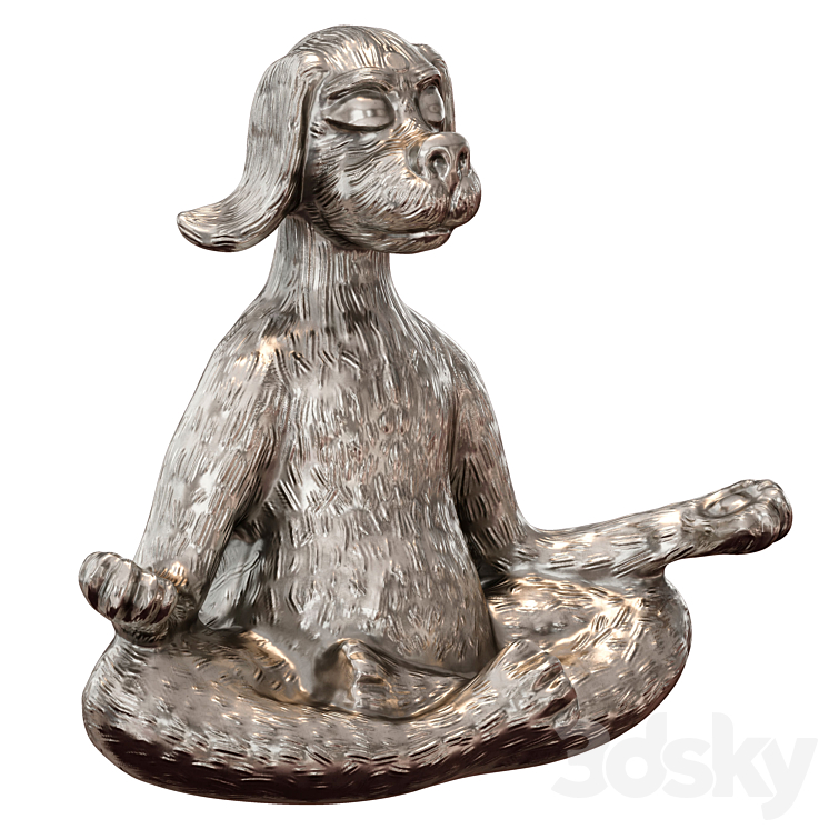 Yoga dog Yoga dog – figurine 3DS Max - thumbnail 2