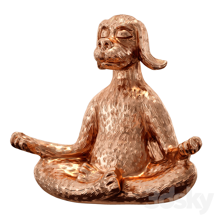 Yoga dog Yoga dog – figurine 3DS Max - thumbnail 1