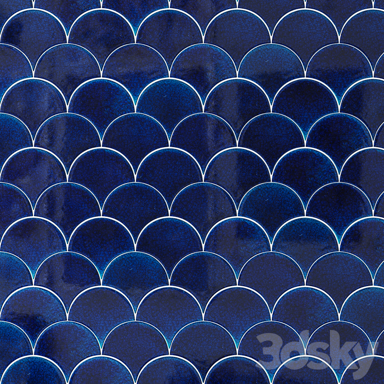 Ceramic tiles Mosaic MALLAS production Cevica fish scales 3D Model Free