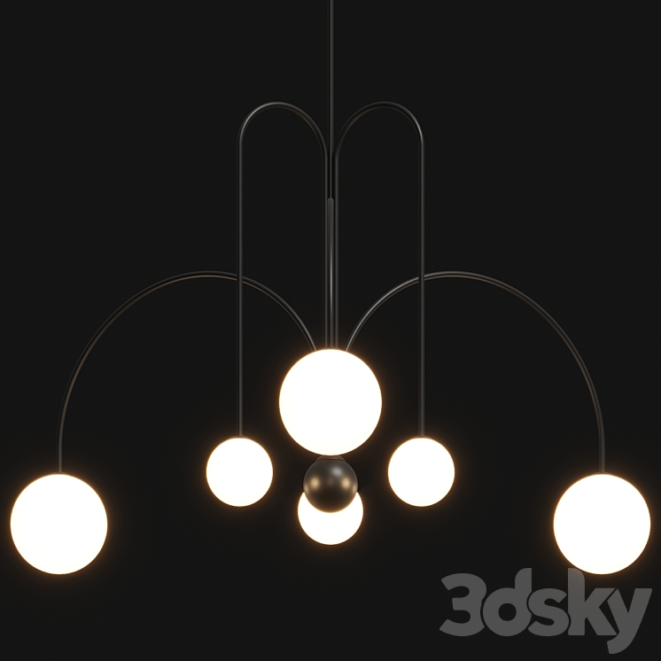 Artcraft Comet Chandelier Pendant Lamp 3D Model Free