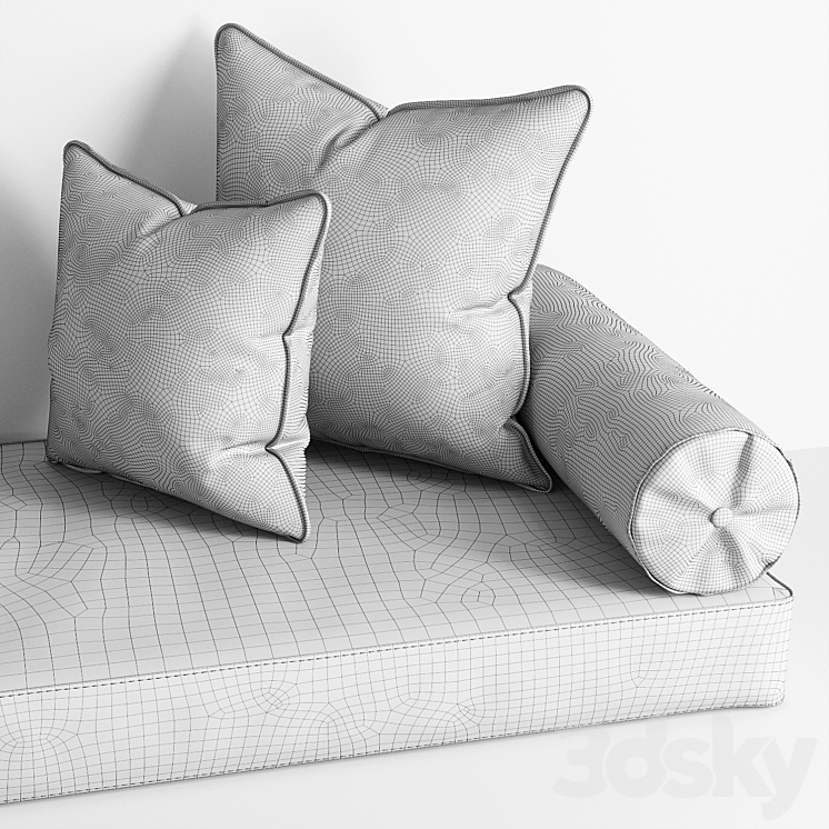 Seat Pillow Set 002 Pillows 3D Model seat-pillow-set-002-pillows-3d-model