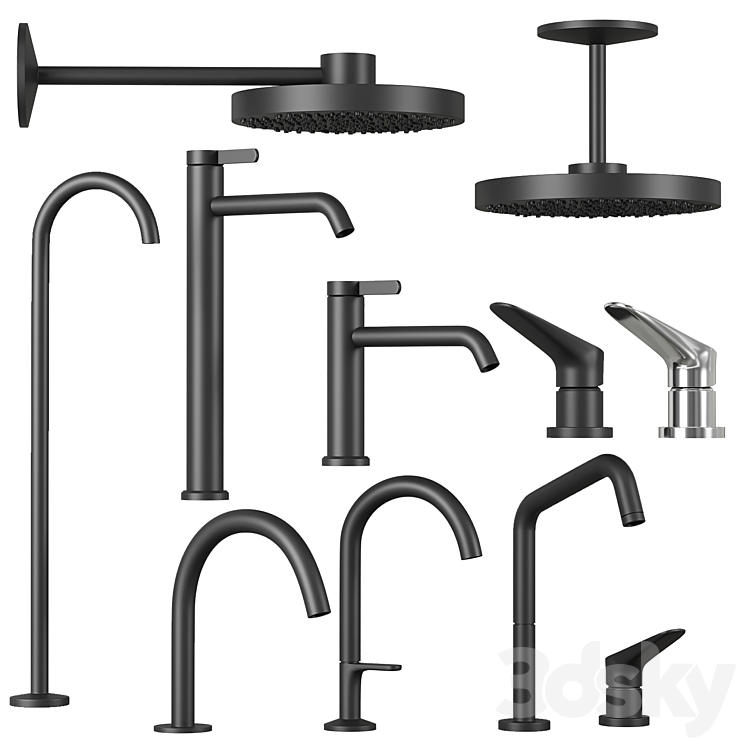 Axor faucets and showers set 1 3DS Max Model - thumbnail 1