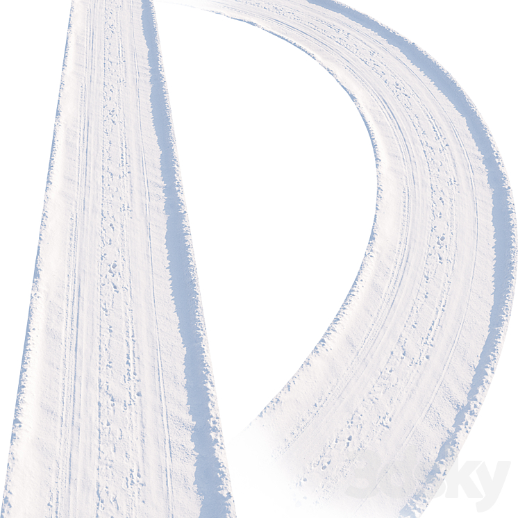 Snowy road_5 3D Model