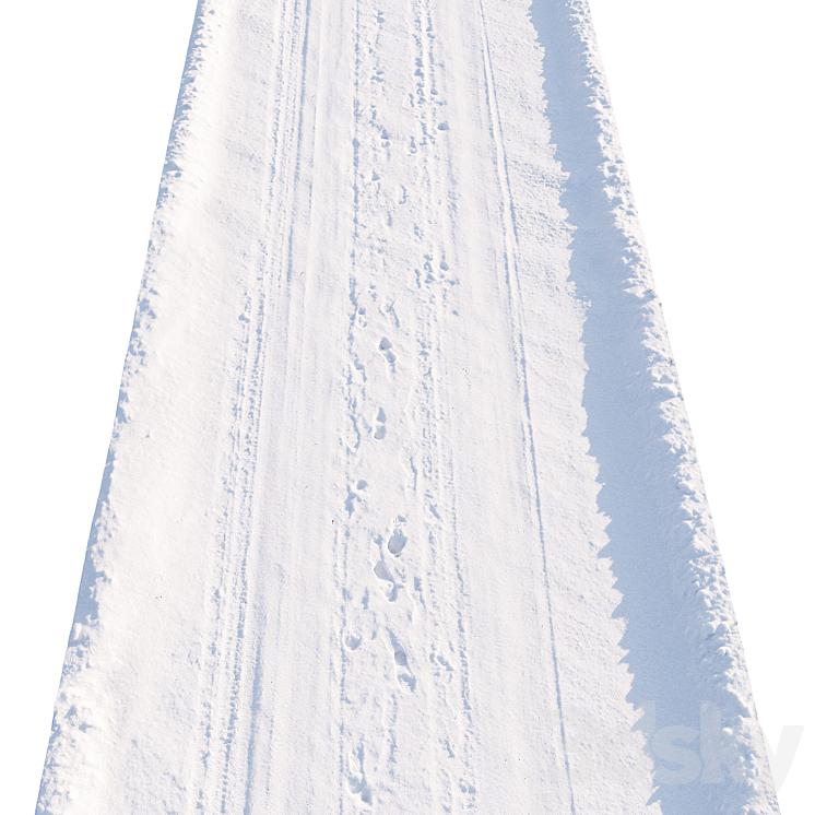 Snowy road_5 3DS Max - thumbnail 2