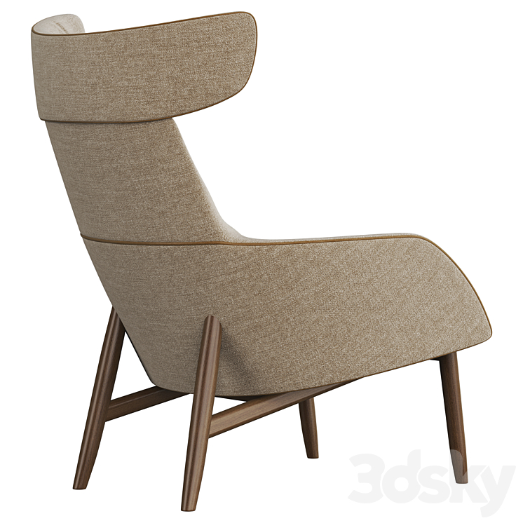 BEATRIX HIGH BACK EASY CHAIR 3DS Max Model - thumbnail 2