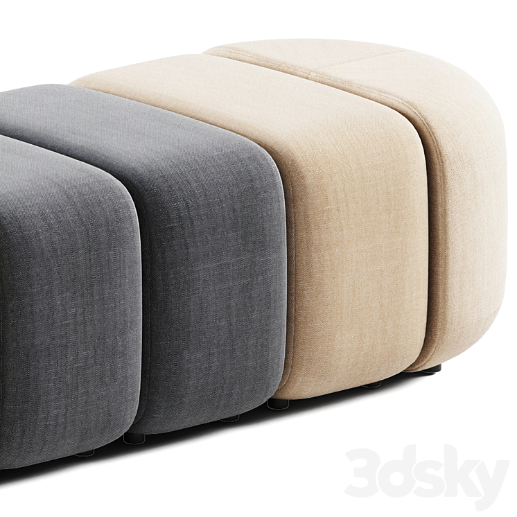 Set Module Pouffes by Bla Station \/ Pouf 3D Model Free