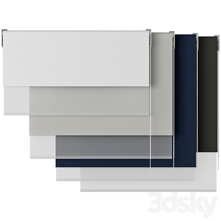 Roller Blind 96 | DOUBLE ROLLER BLIND | Dual Roller Shades 3D Model