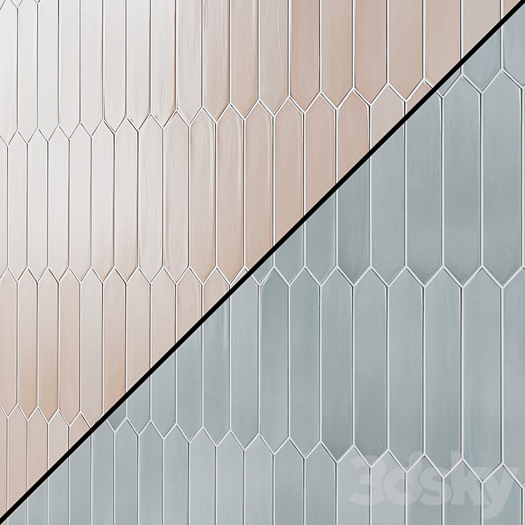 EQUIPE LANSE matt ceramic wall tiles 5x25 cm Arrow 3D Model