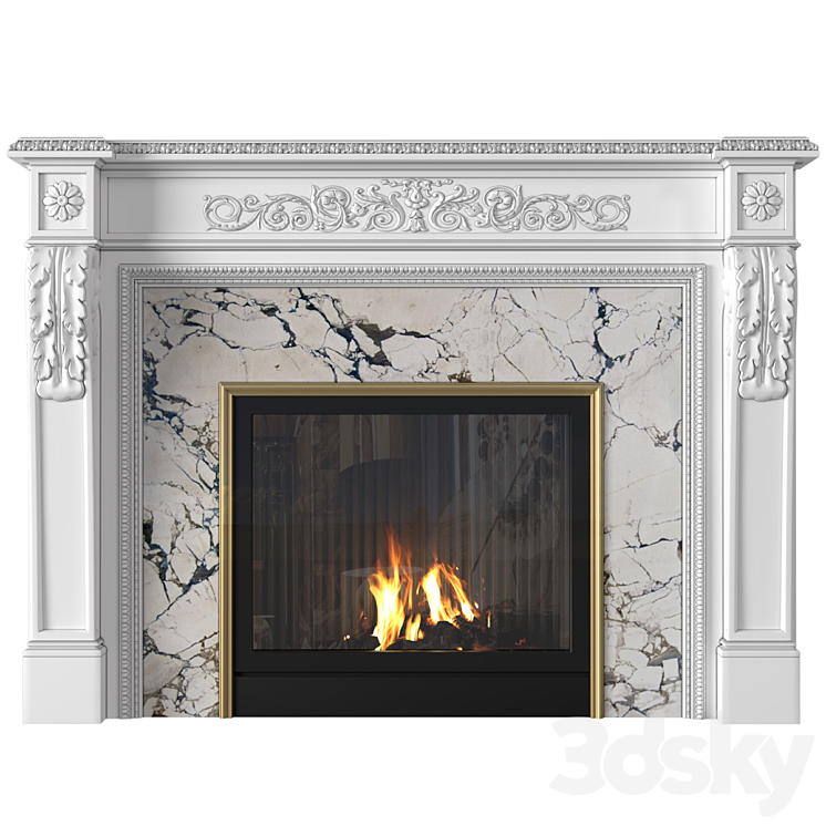 Modern fireplace in classic style.Fireplace modern ArtDeco 3DS Max Model - thumbnail 2