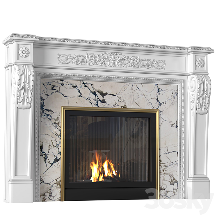 Modern fireplace in classic style.Fireplace modern ArtDeco 3D Model