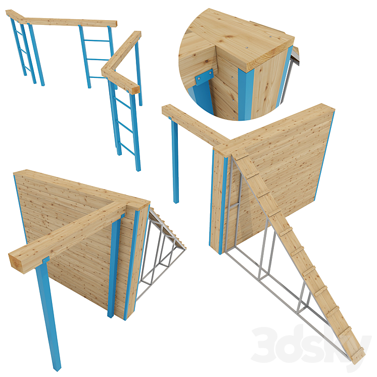 Obstacle course with rubber crumb coating 3DS Max Model - thumbnail 2