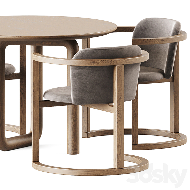 Mono Table by Objects and Ideas and Stir Chair by Kazuko Okamoto 3D Model