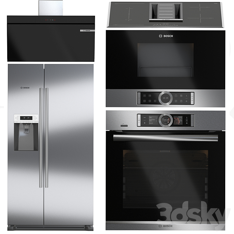 Set of kitchen appliances BOSCH 8 3DS Max Model - thumbnail 1