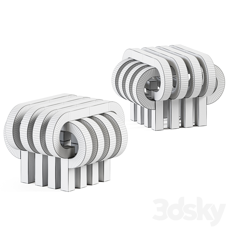 Stools Tamga by Tolga Sencer \/ Stool 3D Model Free