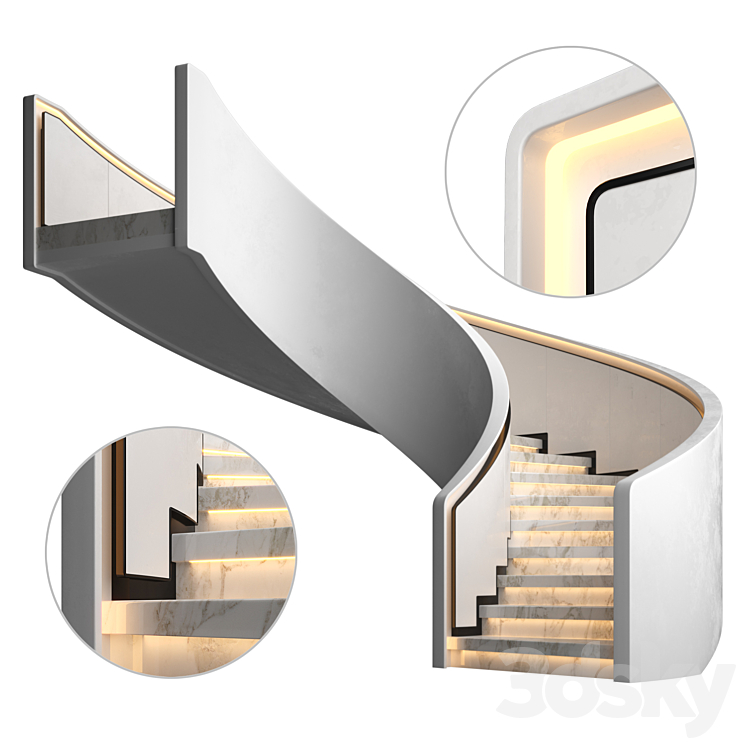 Spiral staircase 8 3D Model