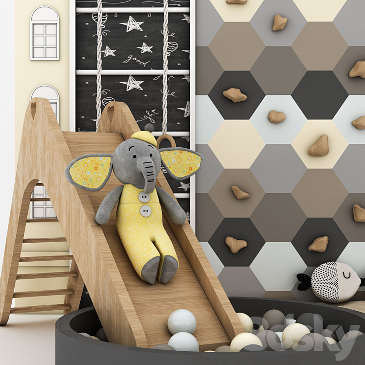 toys and furniture set 3D Model Free