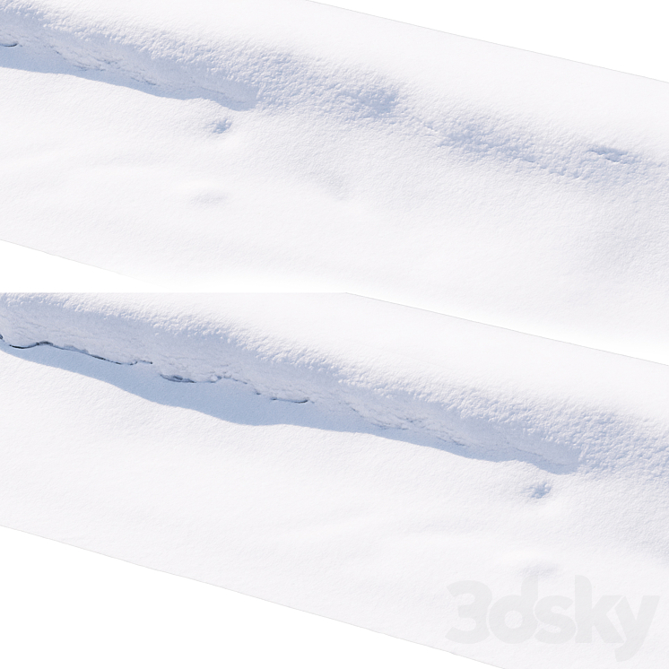 Snowdrift on the road 3D Model
