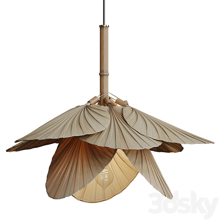 Dry leaf chandelier 3DS Max Model - thumbnail 1